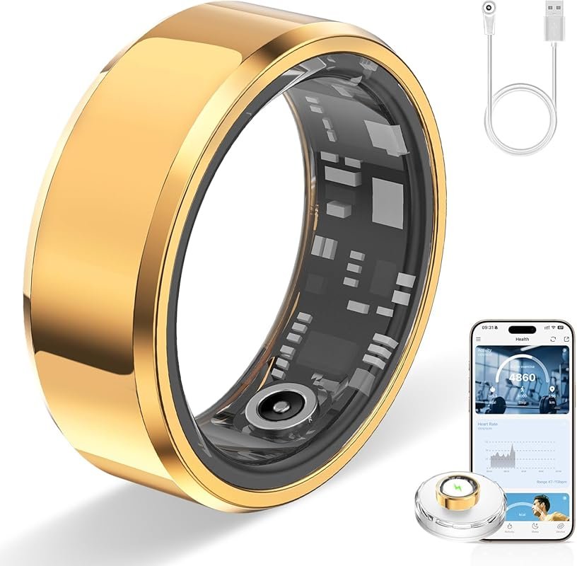 Smart Ring Health Fitness Tracker for Men Women: Heart Rate Sleep Moni