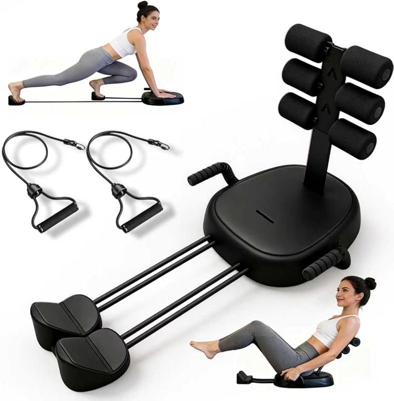 Portable Ab Crunch Machine with Resistance Band, 200LBS Capacity for H