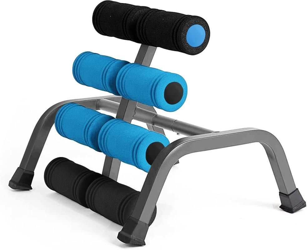 Foldable Back Extension Machine for Glute & Ab Workouts with Resistanc