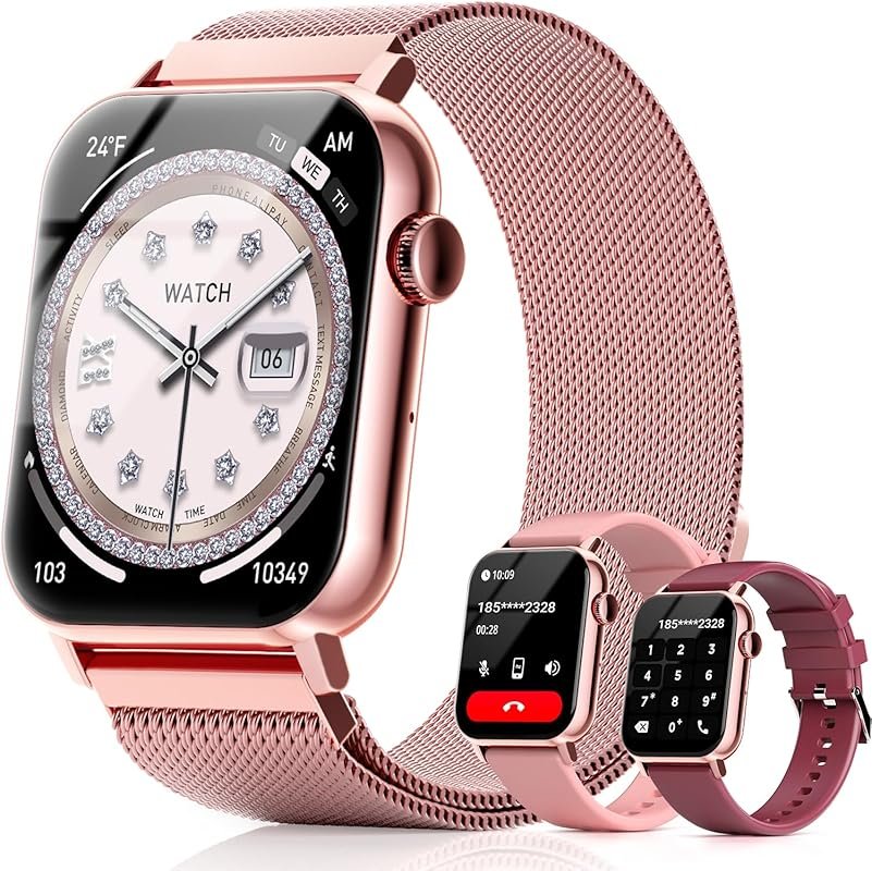 Trendia Women's 1.83'' HD Smart Watch with Calls, Heart Rate/SpO2 Moni