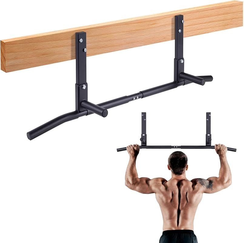 AmStaff Fitness Joist Mount Ceiling Pull Up Bar, 42-Inch Wide Heavy-Du