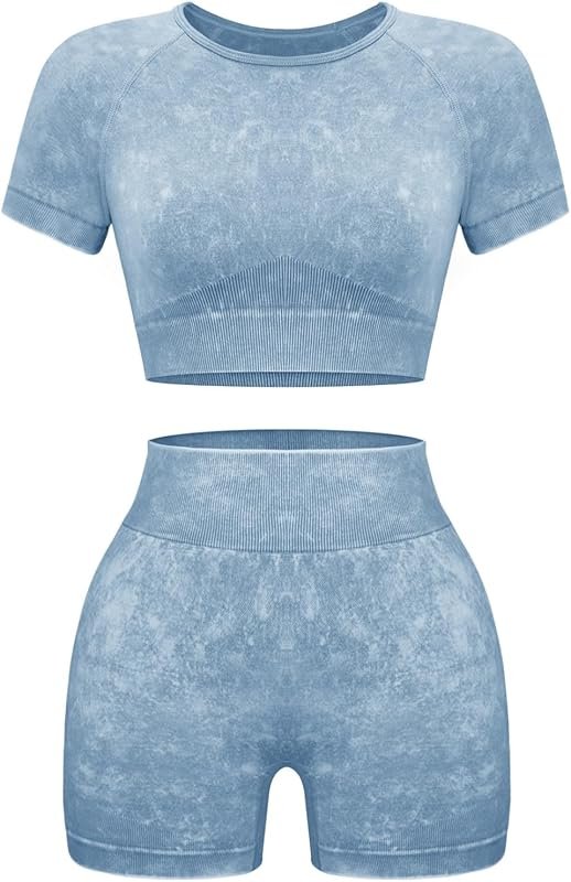 OLCHEE Acid Wash Workout Set