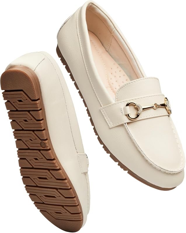 Women's Wide Casual Slip-on Loafers with Arch Support and Comfortable