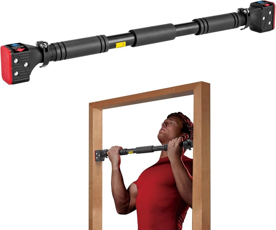 leikefitness Adjustable Door Frame Pull-Up Bar, Portable Upper Body Wo