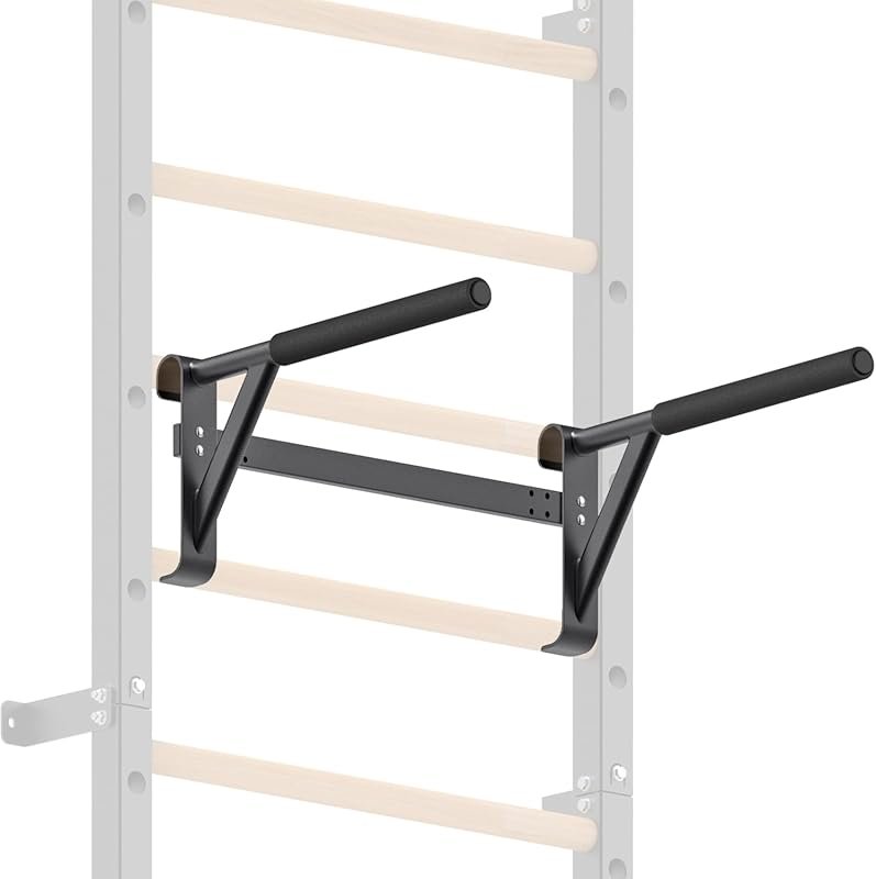 Kipika Wall Mounted Swedish Ladder Gym Stall Bar with Solid Wood Grips