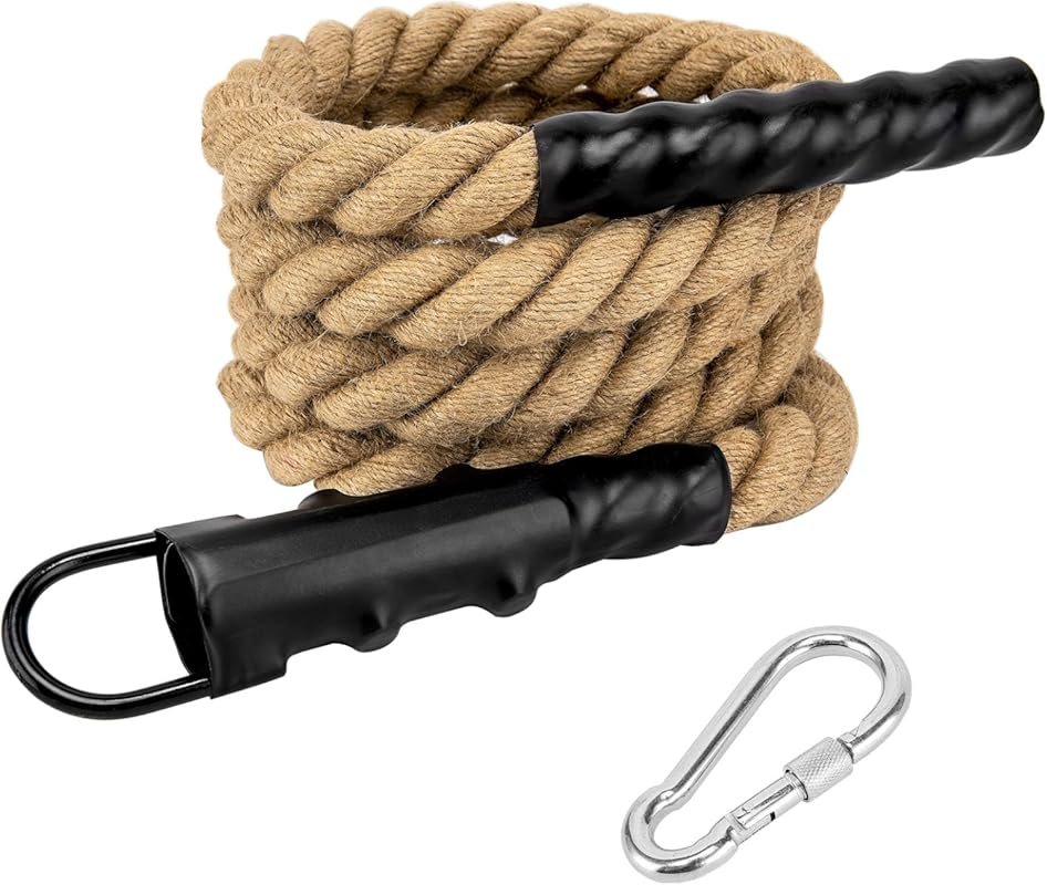 1.5 Inch Diameter Indoor Outdoor Climbing Rope with Secure Hook for Ad
