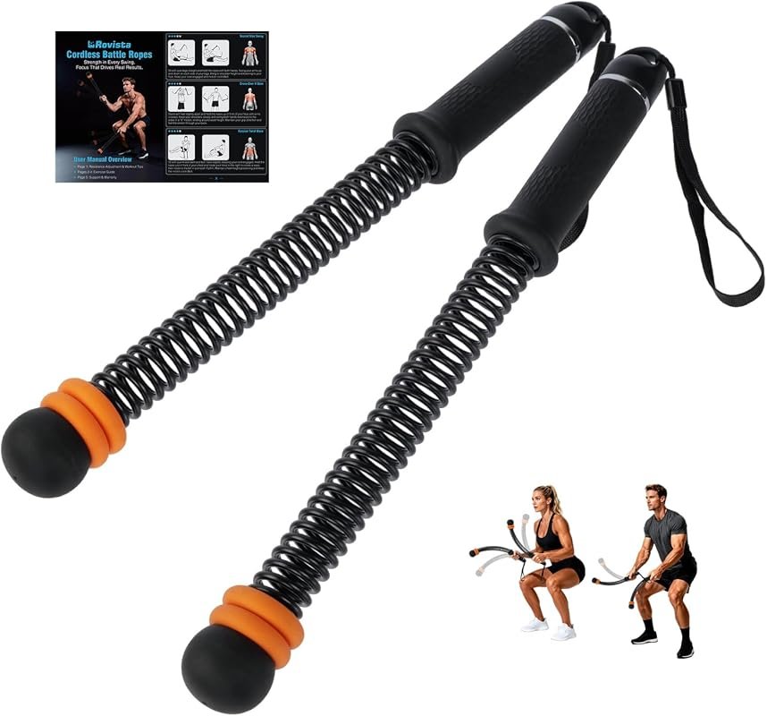 2-Piece Weighted Cordless Battle Ropes with Adjustable Resistance and 