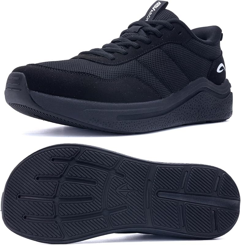 Wide Toe Box Orthotic Walking Shoes for Men Providing Arch Support and
