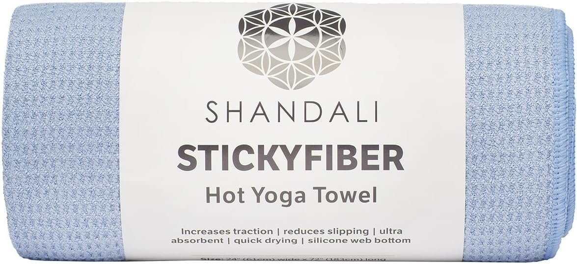 Shandali Hot Yoga Mat Towel, Super Absorbent Microfiber Anti-Slip Exer