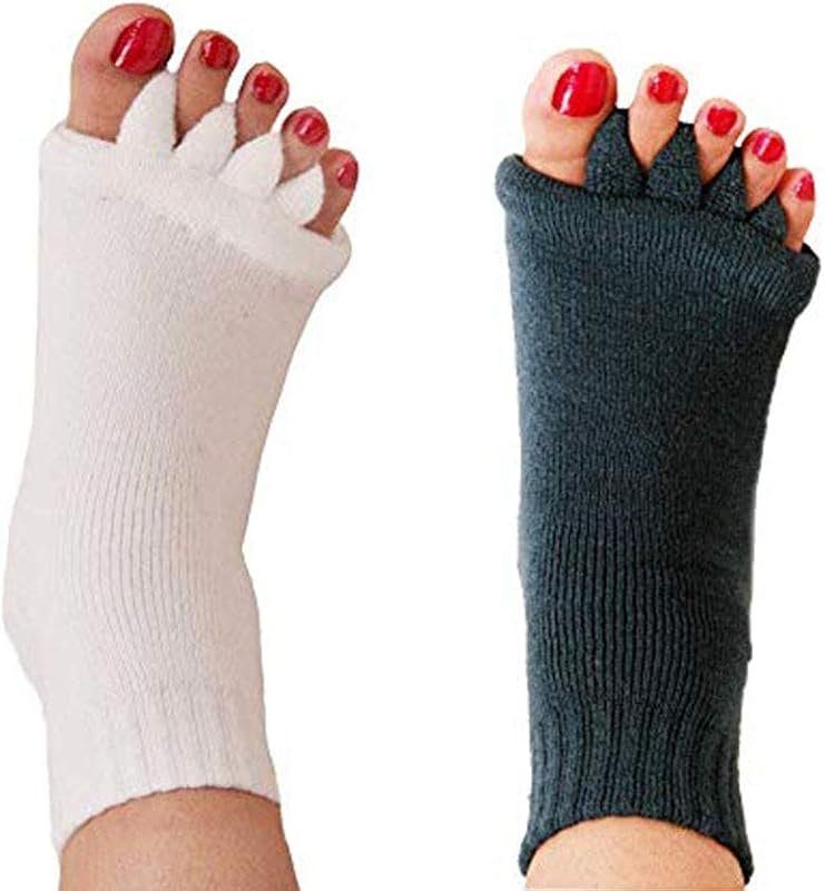 Breathable Five Toe Separator Socks for Yoga and Gym, Foot Alignment S
