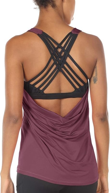 icyzone Open Back Yoga Tank