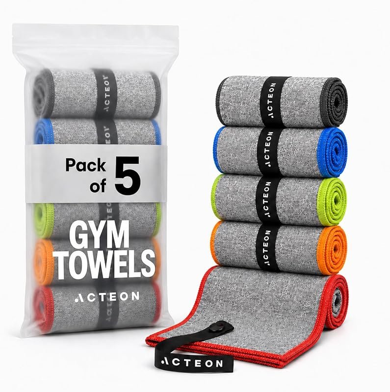 Acteon 5 Pack Microfiber Gym Towels