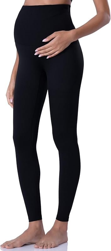 POSHDIVAH Women's Over The Belly Maternity Leggings, Stretchy High Wai