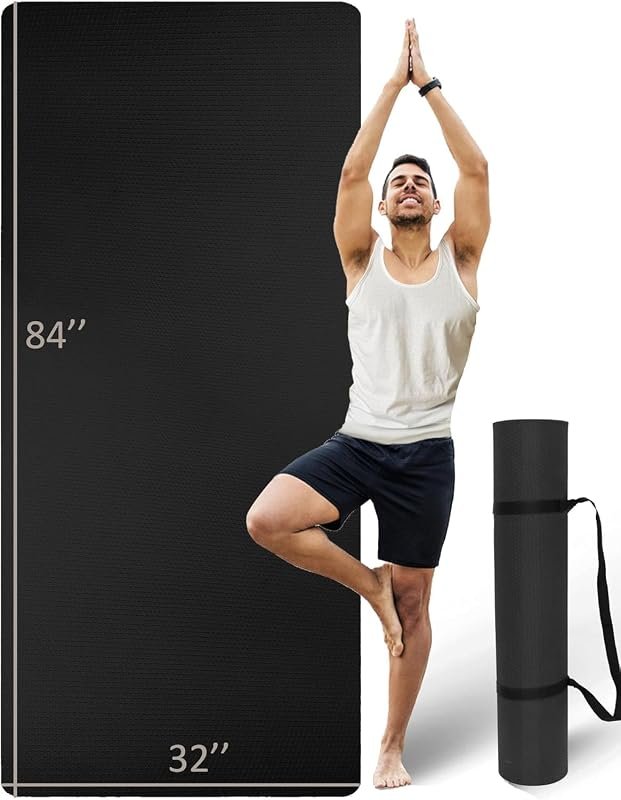 Extra Long and Wide 7mm TPE Yoga Mat, Non-Slip Oversized Exercise Mat
