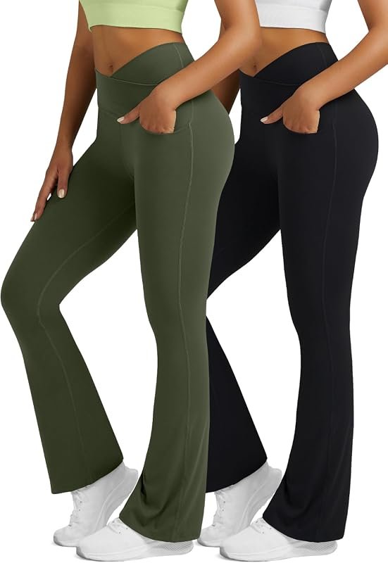Crossover Flare Leggings Two Pack