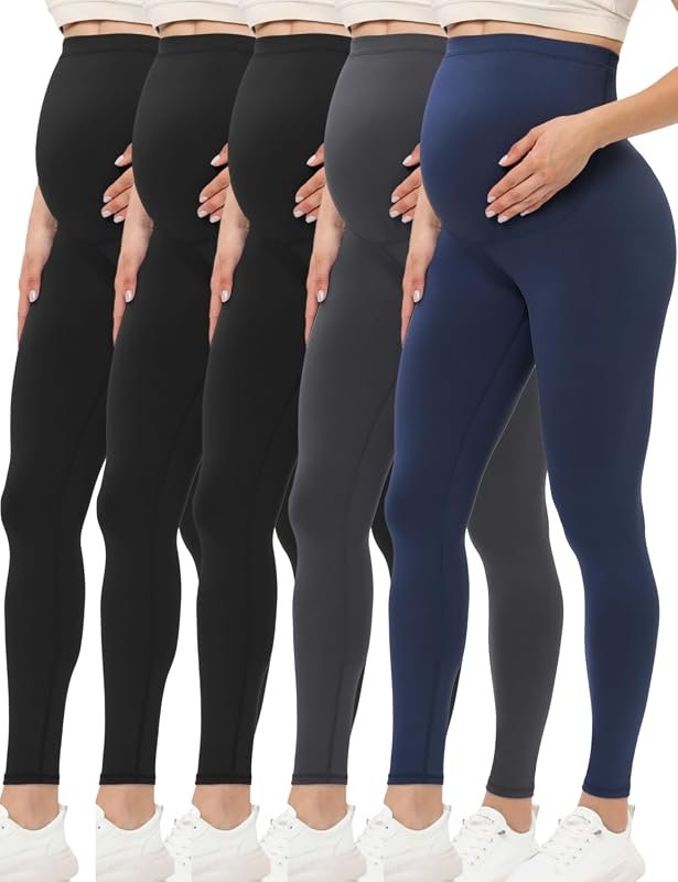 Buttergene 5-Pack Women's Creamlush Maternity Leggings, Soft High Wais