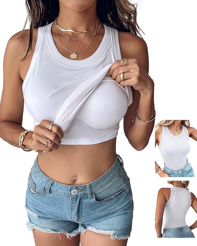 CHICME Ribbed Built-in Bra Tank