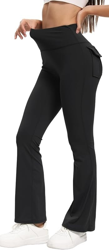 High Waisted Flare Leggings for Women with Pockets, Tummy Control Boot