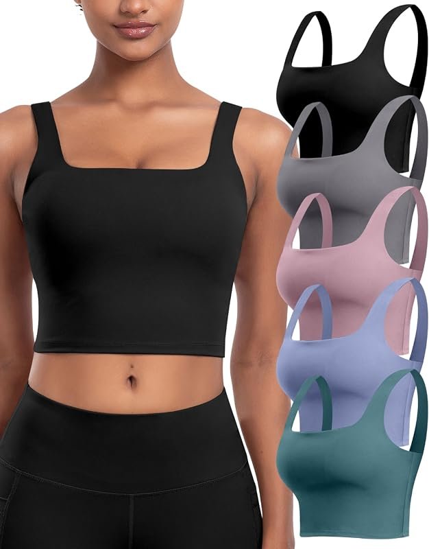 Womens 5-Pack Longline Crop Tank