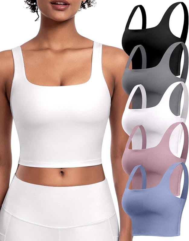 Womens 5-Pack Longline Crop Tank