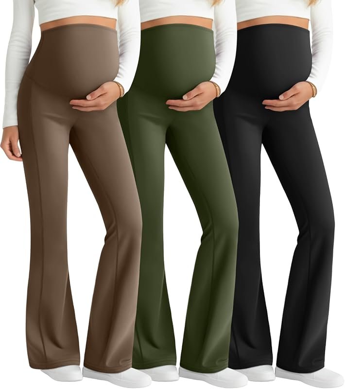 3 Pack Maternity Flared Leggings