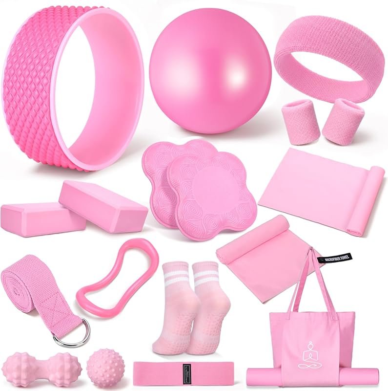 Gemscream 17-Piece Yoga Starter Kit