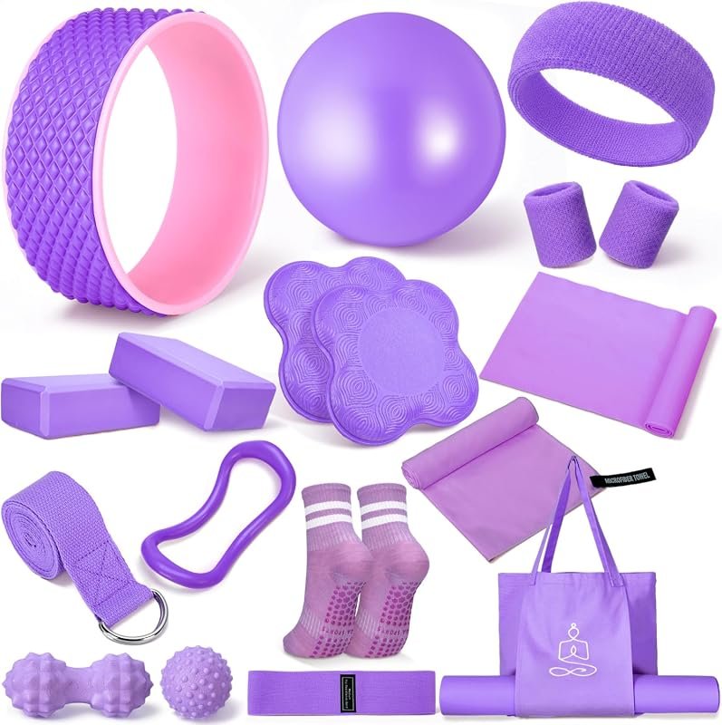 Gemscream 17-Piece Yoga Starter Kit for Women
