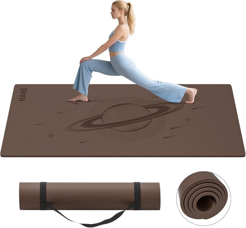 HAHE Oversized 40-Inch Wide Extra Thick Yoga Mat