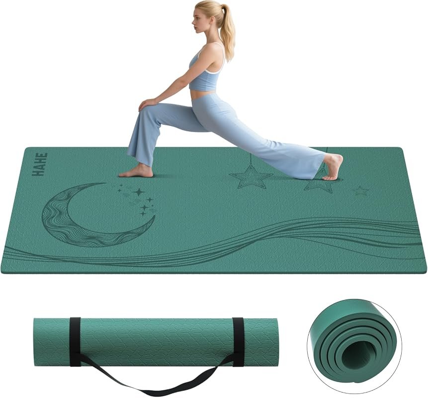 HAHE Oversized 40-Inch Wide Extra Thick Yoga Mat