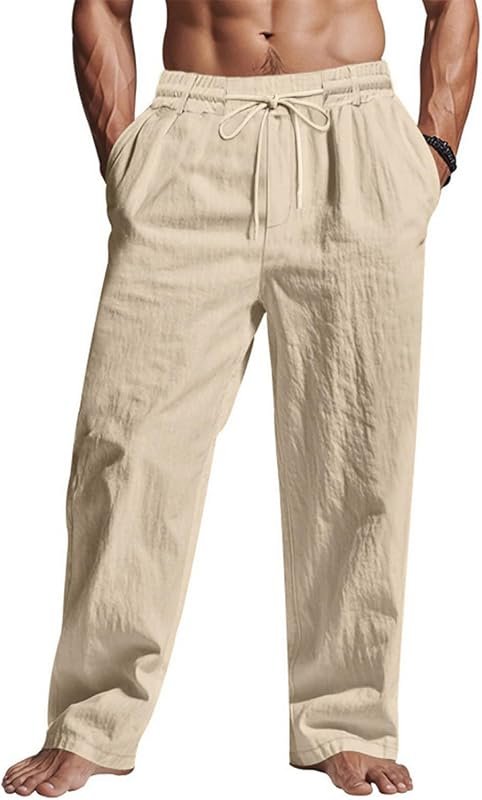 Puimentiua Cotton Linen Beach Pants