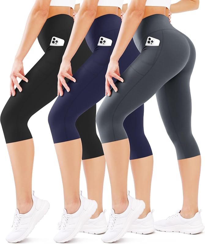 FEYHAY 3Pcs Capri Yoga Leggings