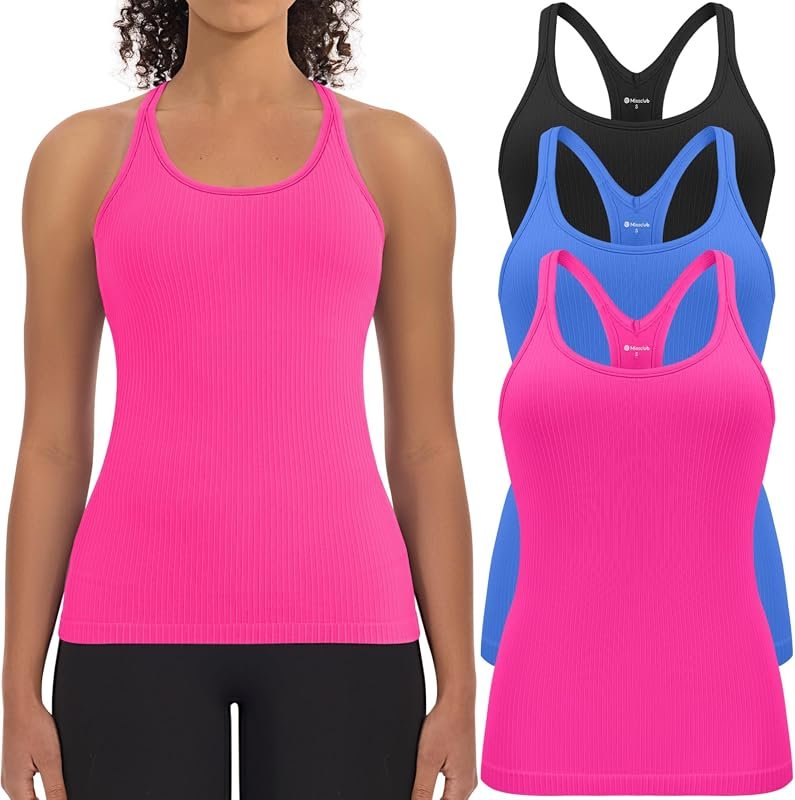 3 Pack Ribbed Workout Tank Tops