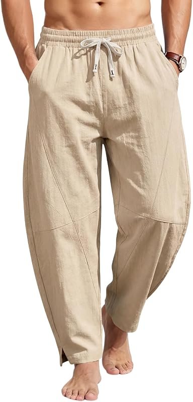 Men’s Linen Drawstring Beach Pants