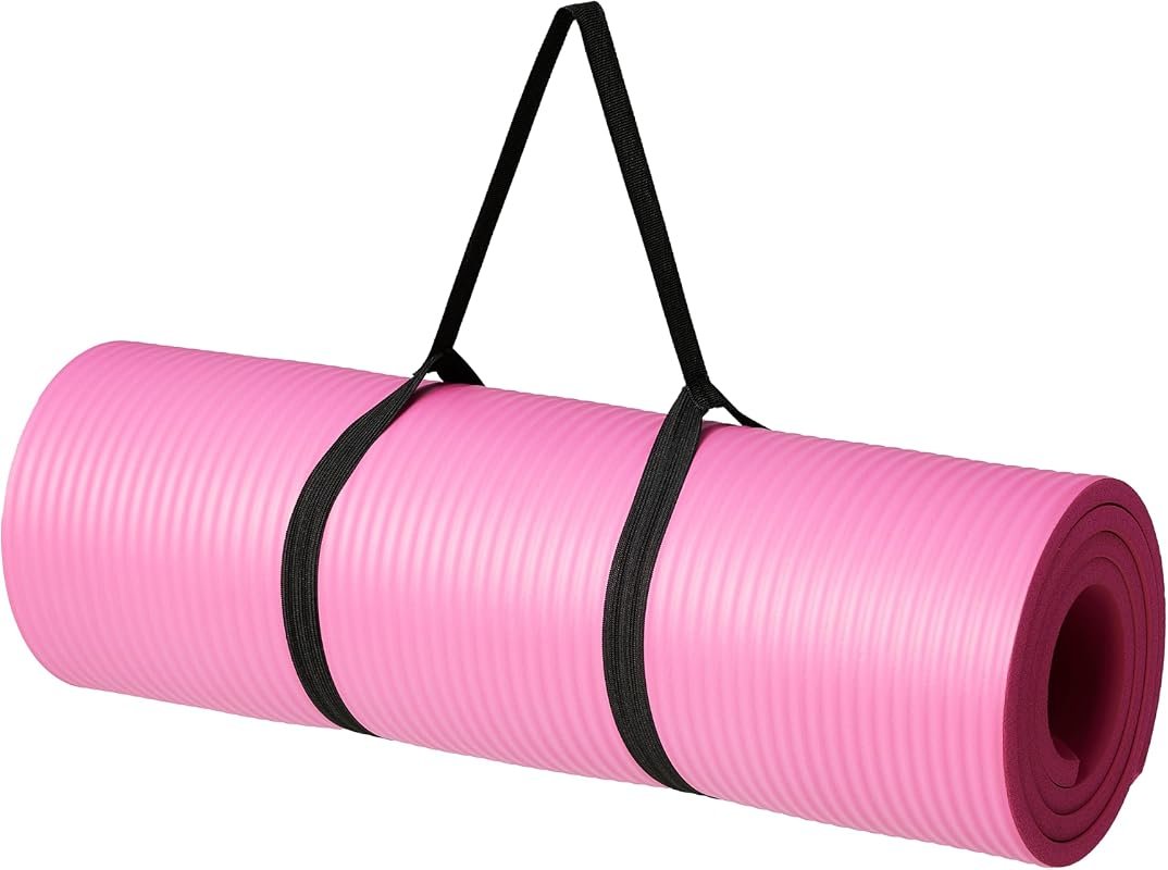 Amazon Basics Extra Thick Exercise Yoga Mat with Convenient Carrying S