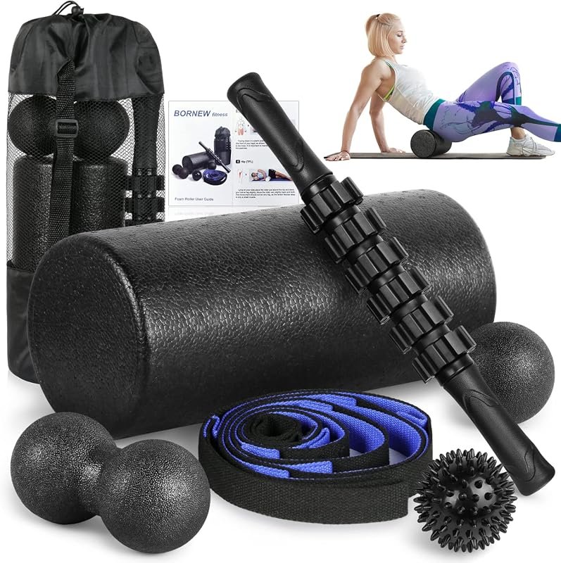 Foam Roller Set - High Density Back Roller, Muscle Roller Stick, Stret