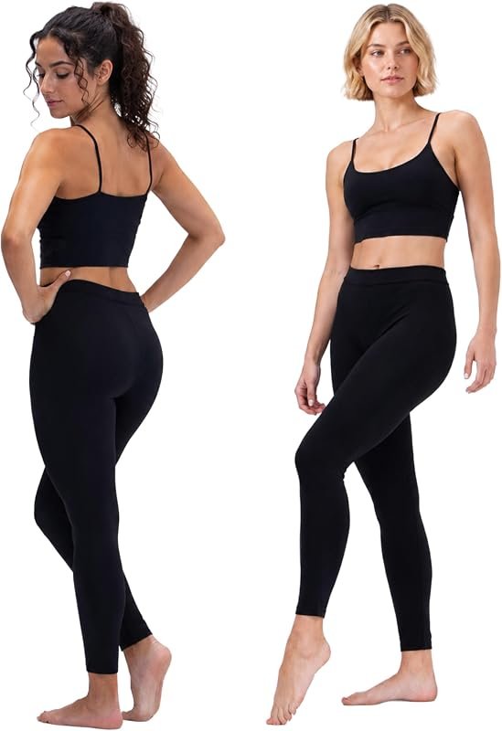DEVOPS 2 Pack Women's High Waisted Soft Stretchy Comfortable Leggings 