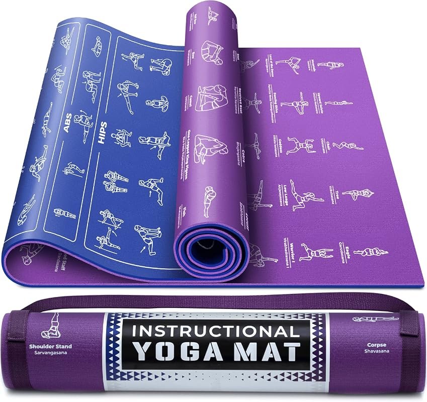 Instructional Illustrated Yoga Mat