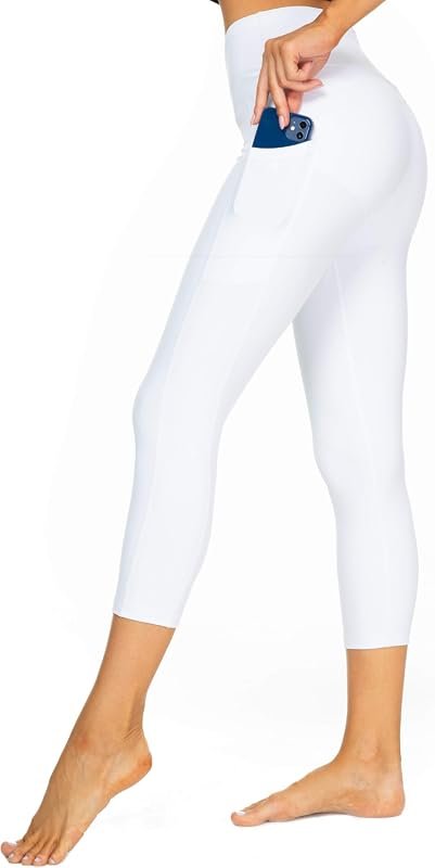 Women’s High Waisted Yoga Leggings with Pockets, Tummy Control, Lightw