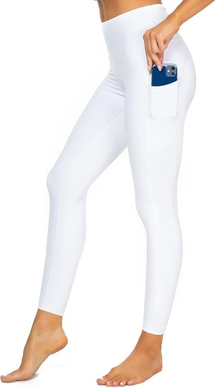 Women’s High Waisted Yoga Leggings with Pockets, Tummy Control, Lightw