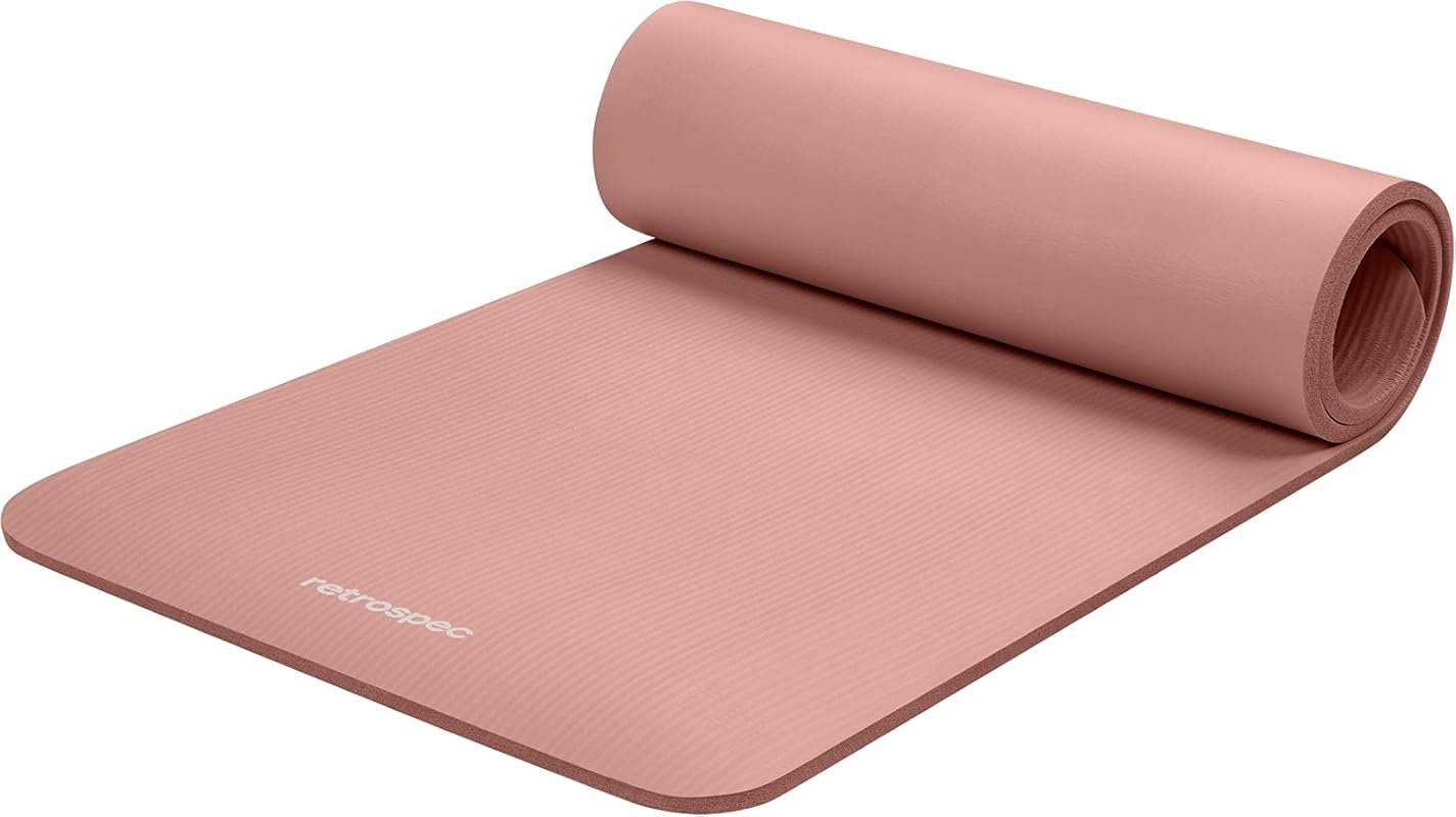 Retrospec Solana 1/2-Inch Thick Non-Slip Exercise Mat with Carrying St