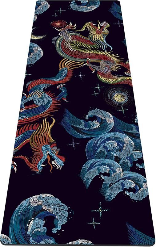 nuveti Printed Extra Thick 6mm TPE Non-Slip Yoga Mat with Carrying Bag