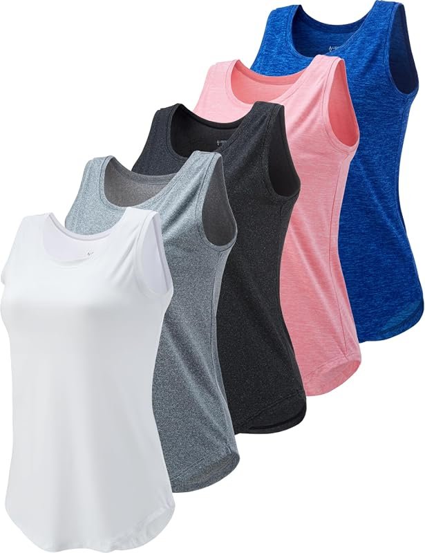 Liberty Pro 5 Pack Women’s Wide Strap Workout Tank Tops