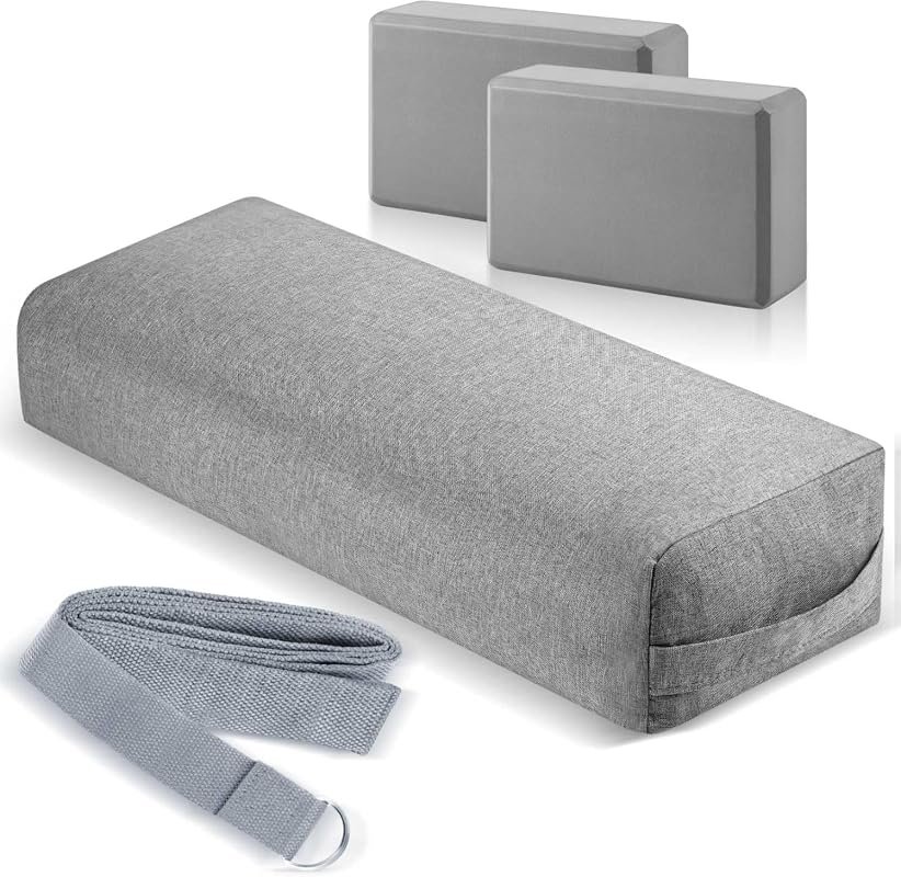 4-Piece Yoga Bolster and Block Set