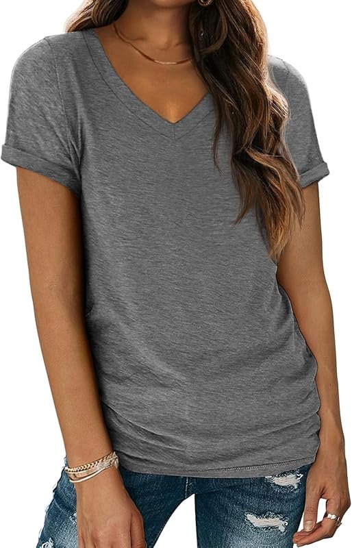 ATHMILE V Neck Basic Tee