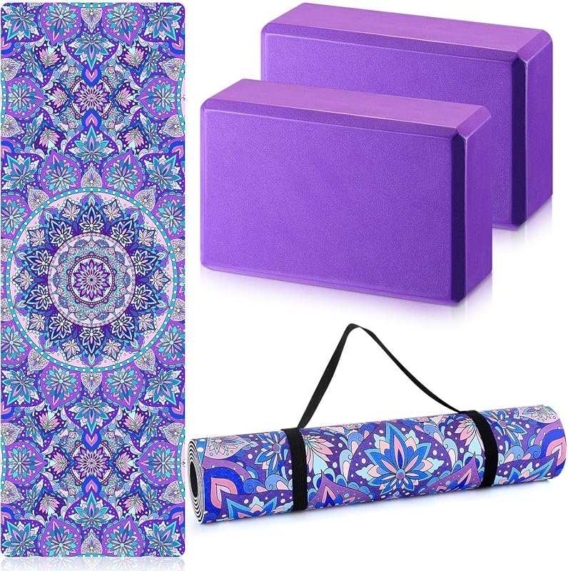 Tinideya Yoga Mat and Block Set