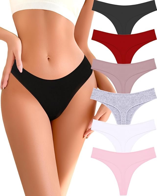 READY TO LOVE Women’s Cotton Thongs, Sexy Breathable Comfortable Daily