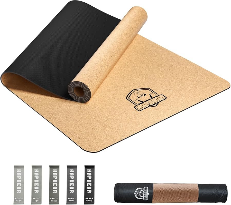 HAPBEAR Large Cork Yoga Mat