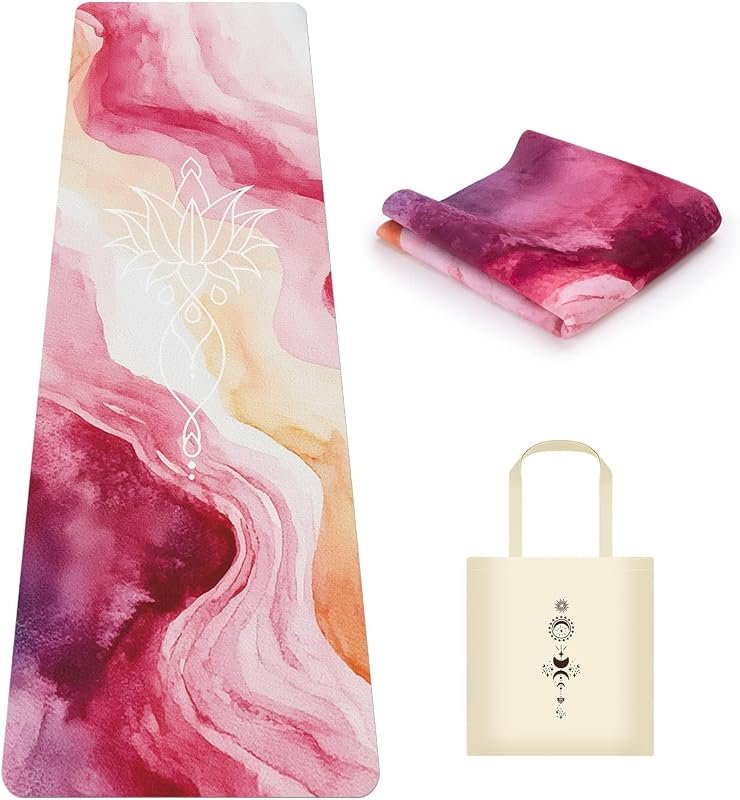 Travel Suede Yoga Mat 1.5mm Foldable Lightweight Non-Slip Sweat Absorb