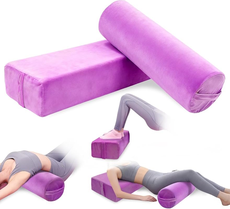 JZHLLA 2-Piece Velvet Yoga Bolster Set