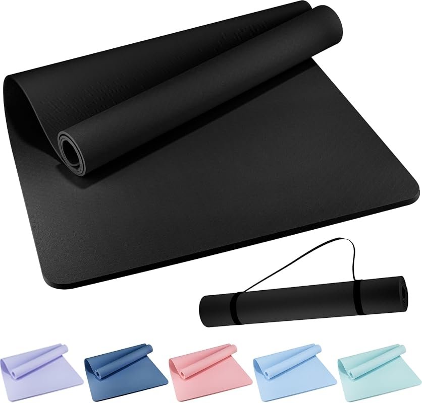 Extra Wide 72 x 32 Inch Non-Slip TPE Exercise Mat for Yoga Pilates HII